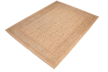 handmade Transitional Kafkaz Chobi Ziegler Beige Green Hand Knotted RECTANGLE 100% WOOL area rug 8 x 10